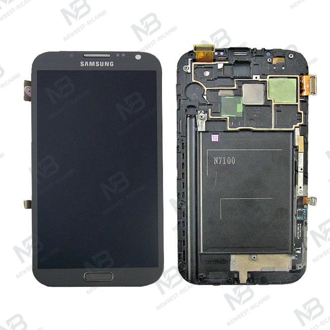 samsung galaxy note 2 n7100 touch+lcd+frame grey