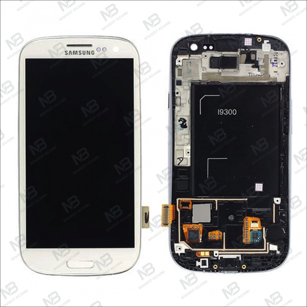 samsung galaxy s3 i9300 touch+lcd+frame change glass white