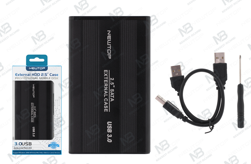 NEWTOP HD02 HARDDISK CASE 2.5 USB 3.0 SILVER