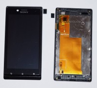 sony xperia j st26i touch+lcd+frame  black