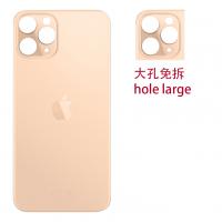 iPhone 11 pro back cover glass camera hole large gold