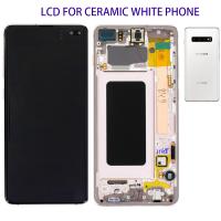 Samsung Galaxy S10 Plus G975f Touch+Lcd+Frame Ceramic White (Frame Pink) Service Pack