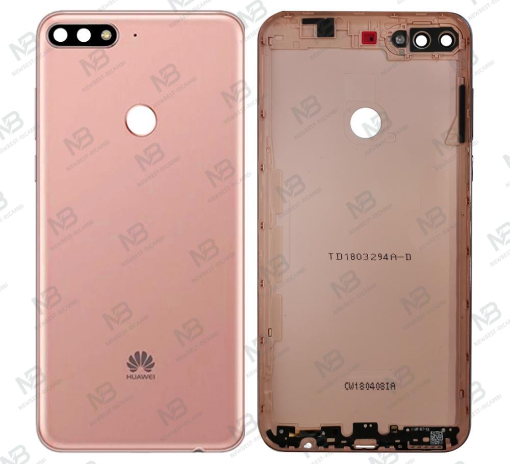 huawei y7 2018 back cover+camera glass pink original
