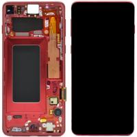 samsung galaxy s10 g973f touch+lcd+frame red original Service Pack