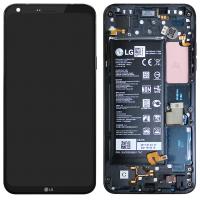 LG Q6 M700 Touch+Lcd+Frame+Battery Mono Sim Black Used Grade AAA