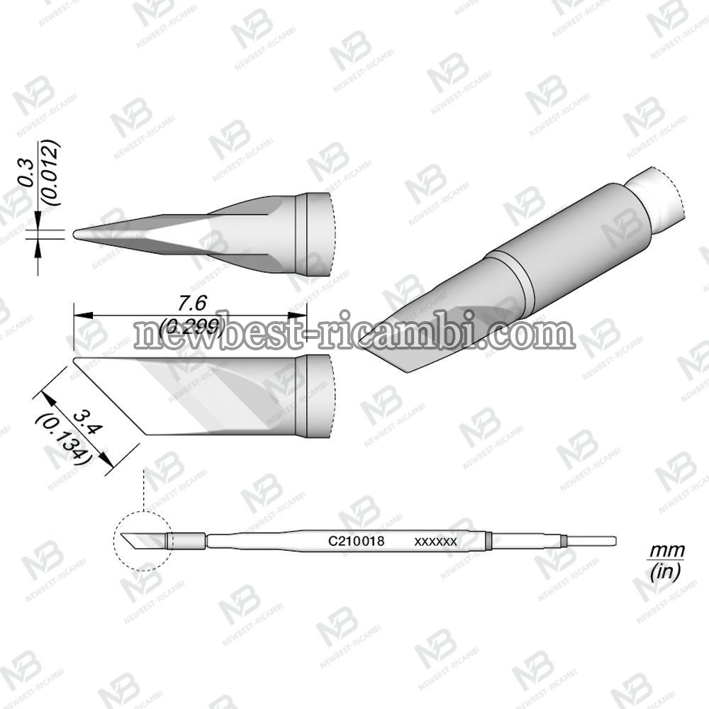 Solder Jbc  C210018 Cartridge Knife 3.4 x 0.3