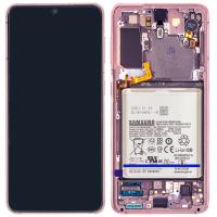 Samsung Galaxy S21 G991 Touch+Lcd+Frame+Battery Phantom Pink Service Pack
