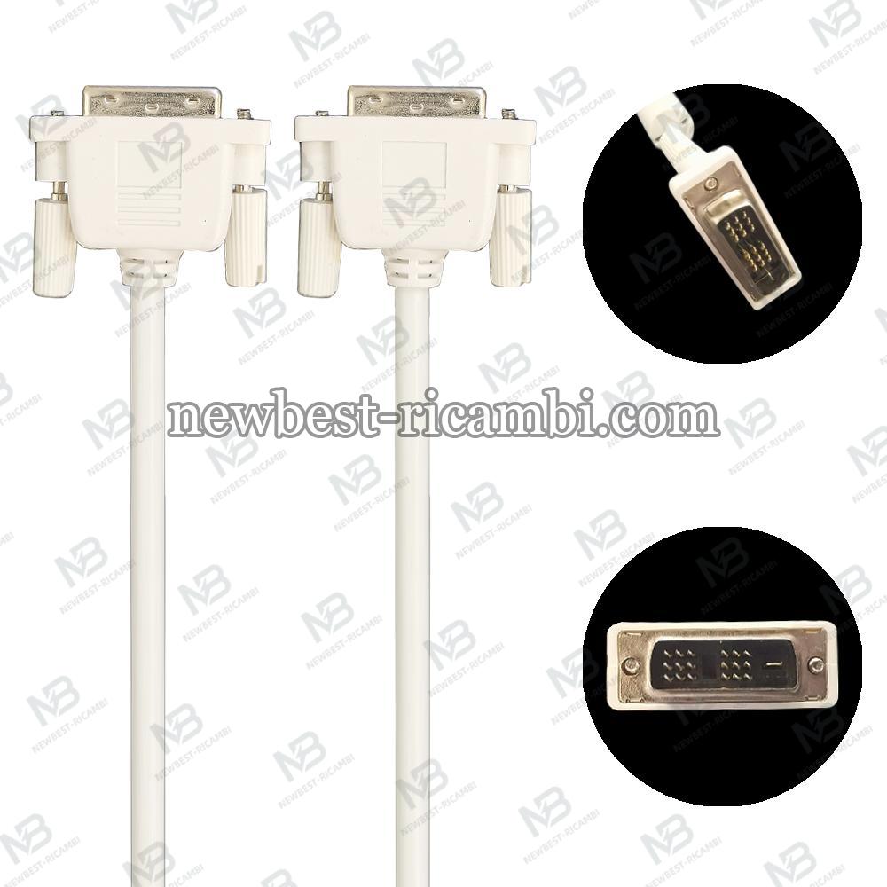 6ft 18 Pin Male To Male DVI-I Cable E101344 1.8m Style White