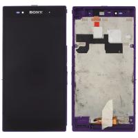 Sony Xperia Z Ultra Xl39h C6802 Touch+Lcd+Frame Purple