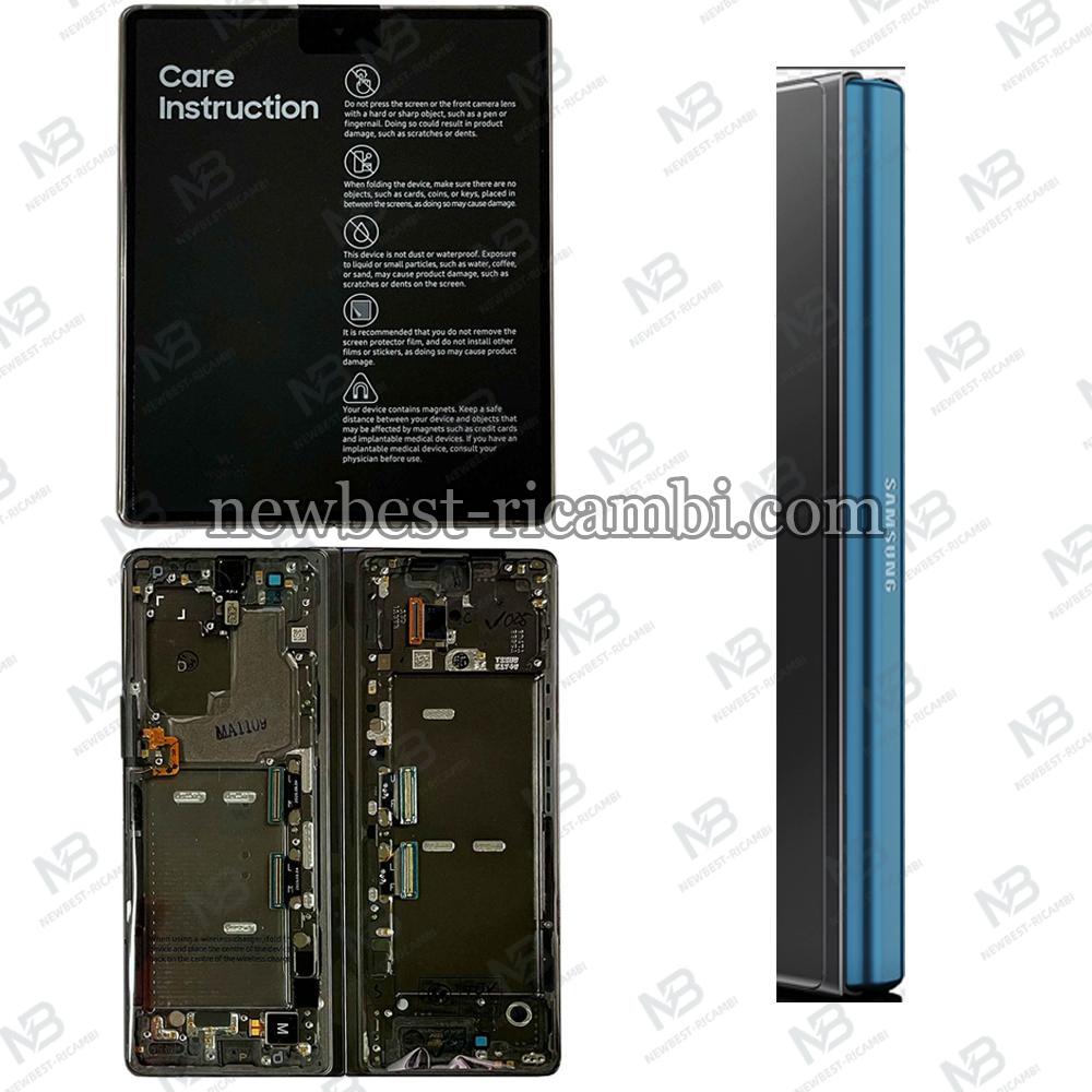 Samsung Galaxy Fold 2 5G F916 Touch+Lcd+Frame Black(Blue Hinge) Original Service Pack
