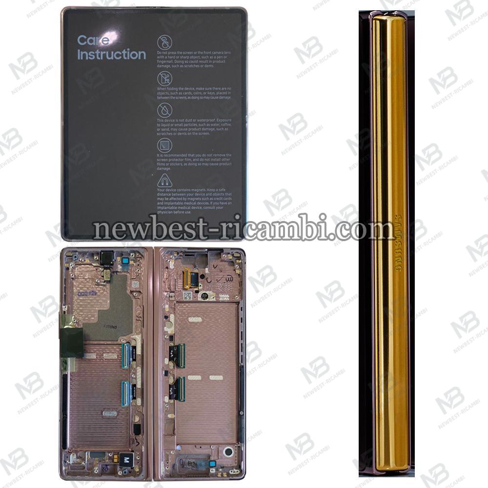 Samsung Galaxy Fold 2 5G F916 Touch + Lcd + Frame Bronze (Gold Hinge) Service Pack