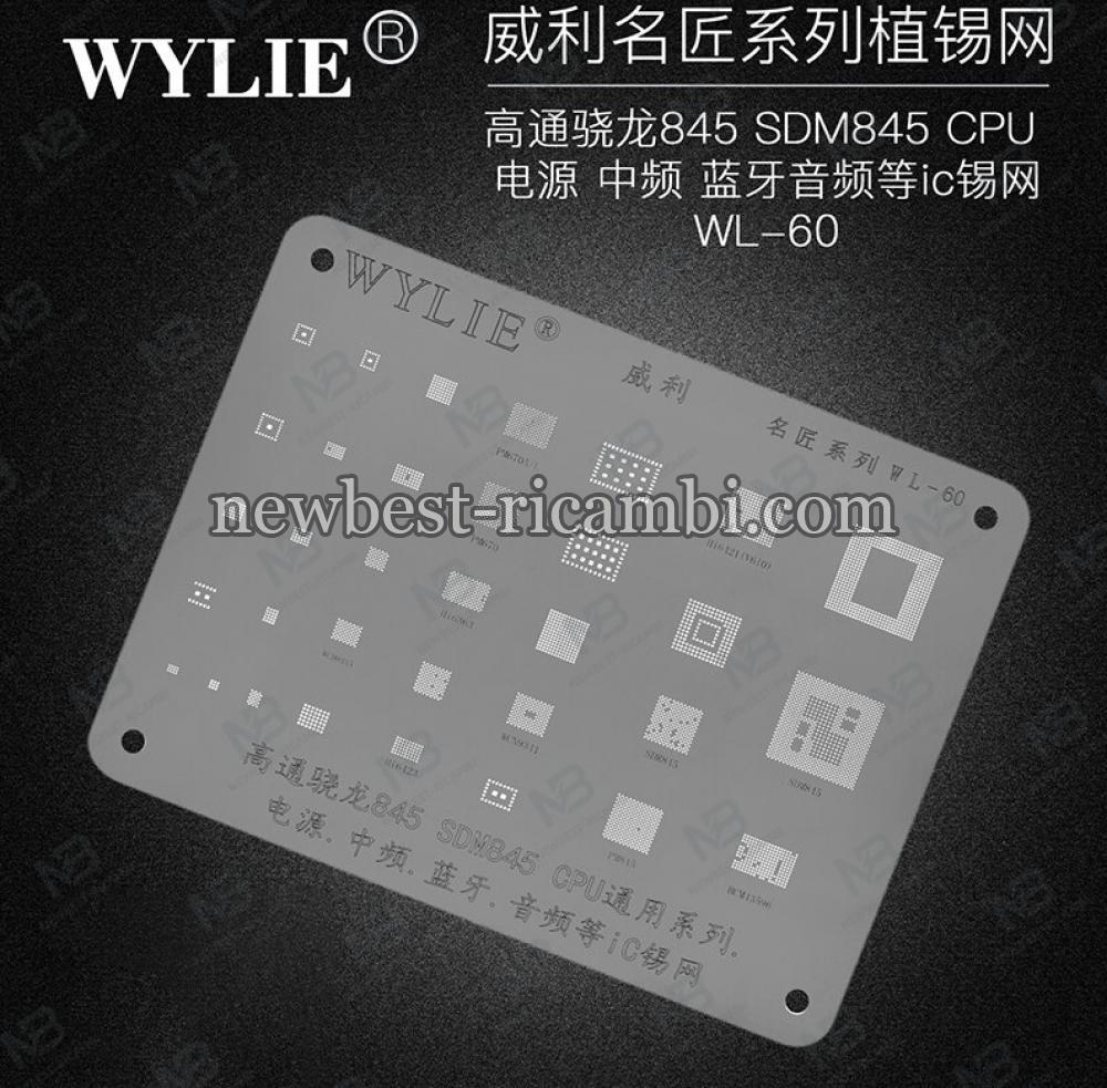 Wylie WL-60 BGA Reballing Stencil For SDM845 CPU Power AUDIO Bluetooth IC CHIP PM670 HI6363 PM845 SDR845 HI6421 HI6423 W