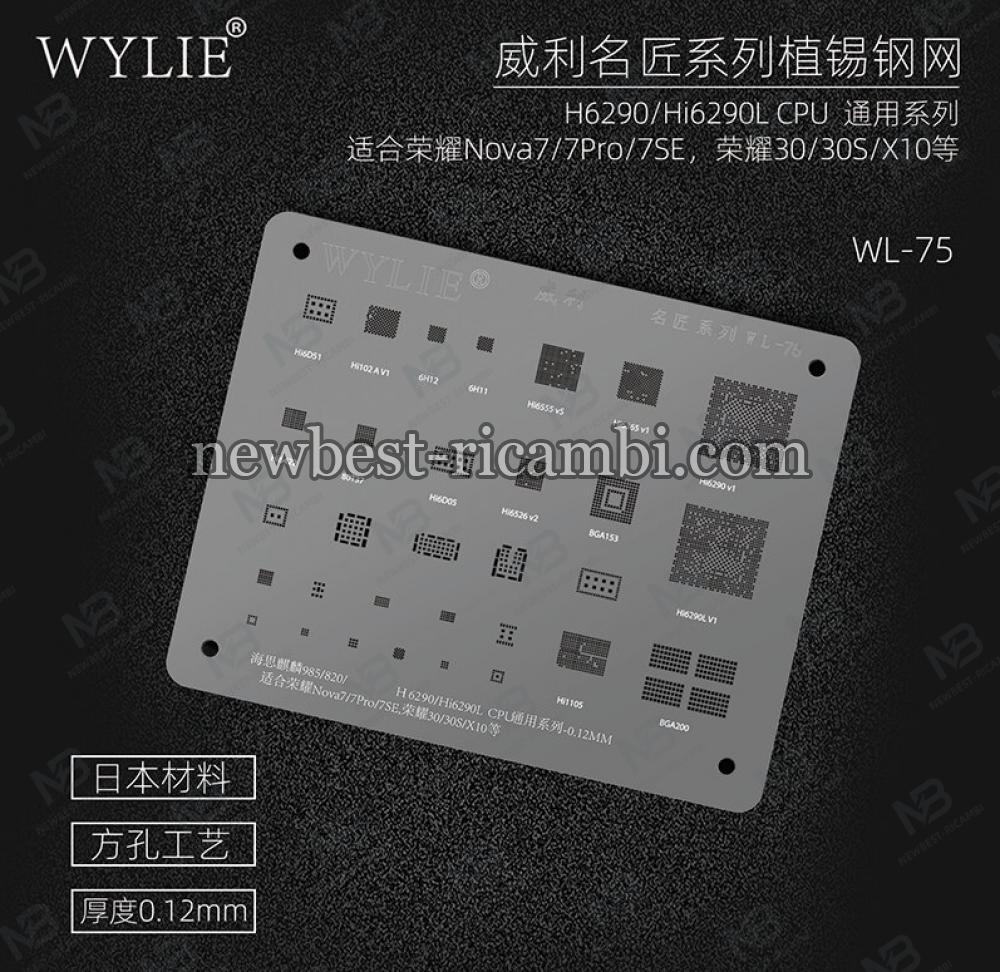Wylie WL-75 BGA Reballing Stencil for HUAWEI Honor 30/30s/X10 Nova 7/7Pro/7SE Kirin 985/820/Hi6290/Hi6290L CPU IC Chip T