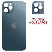 iPhone 12 Pro Max back cover glass camera hole large blue