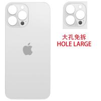 iPhone 13 Pro Max Back Cover Glass Hole Large Silver