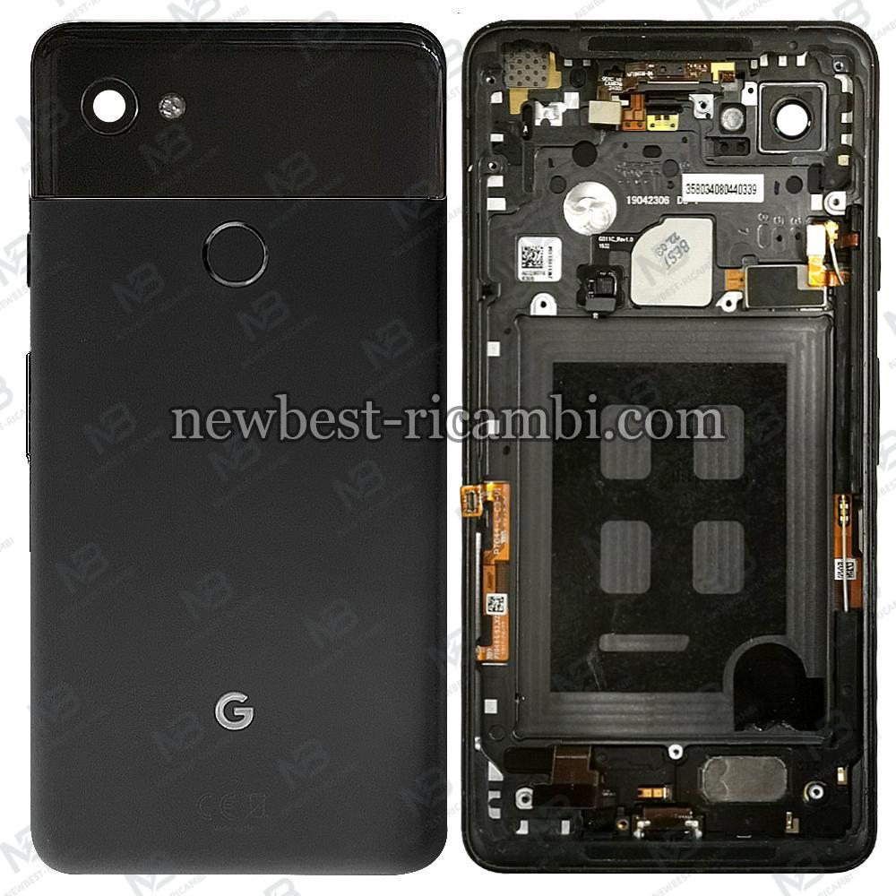 Google Pixel 2 XL Back Cover With Frame+Camera Glass Black