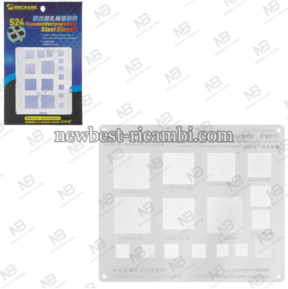 Mechanic S24-46 Rounded Rectangle Hole Steel Stencil