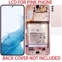 Samsung Galaxy S22 Plus S906B Touch+Lcd+Frame+Battery Pink Gold Service Pack