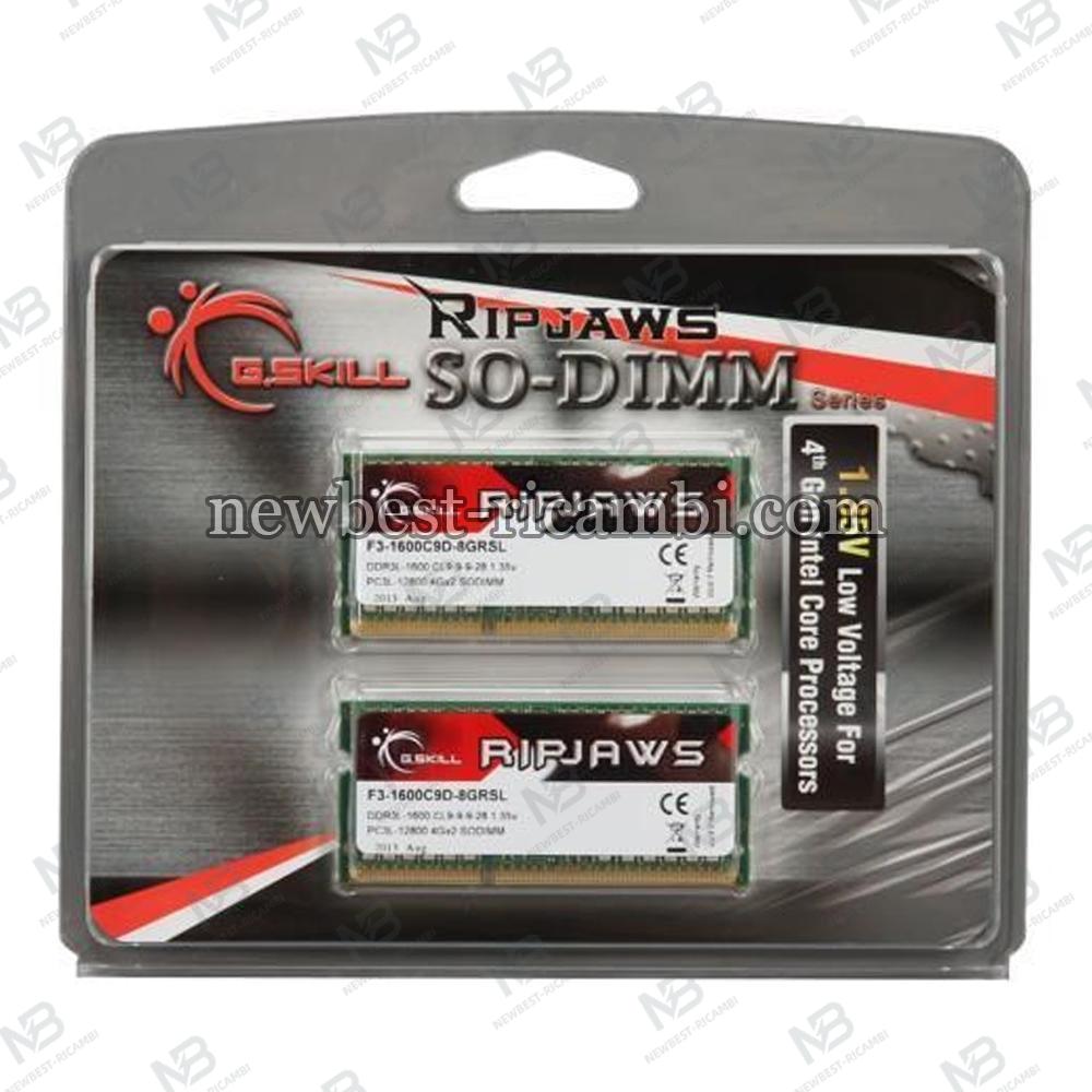 F3-1600C9D-8GRSL Ripjaws DDR3 SO-DIMM DDR3L-1600 CL9-9-9 1.35V 8GB (2x4GB)