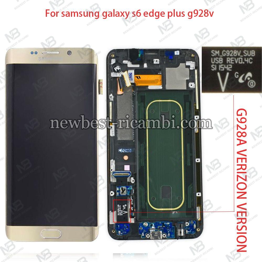 Samsung Galaxy S6 Edge Plus G928V (Usa Verizon) Touch+Lcd+Frame Gold Original Service Pack