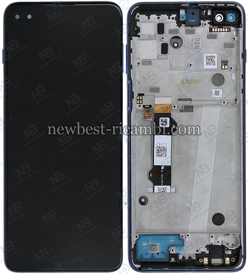 Motorola Moto G 5G Plus XT2075-3 touch+lcd+Frame Blue