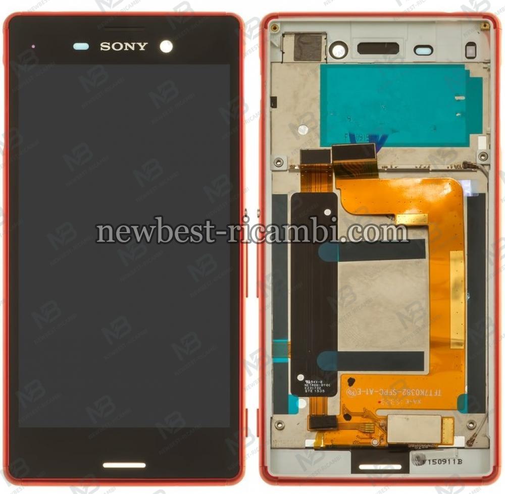 Sony Xperia M4 Aqua E2303 Touch+Lcd+Frame Red