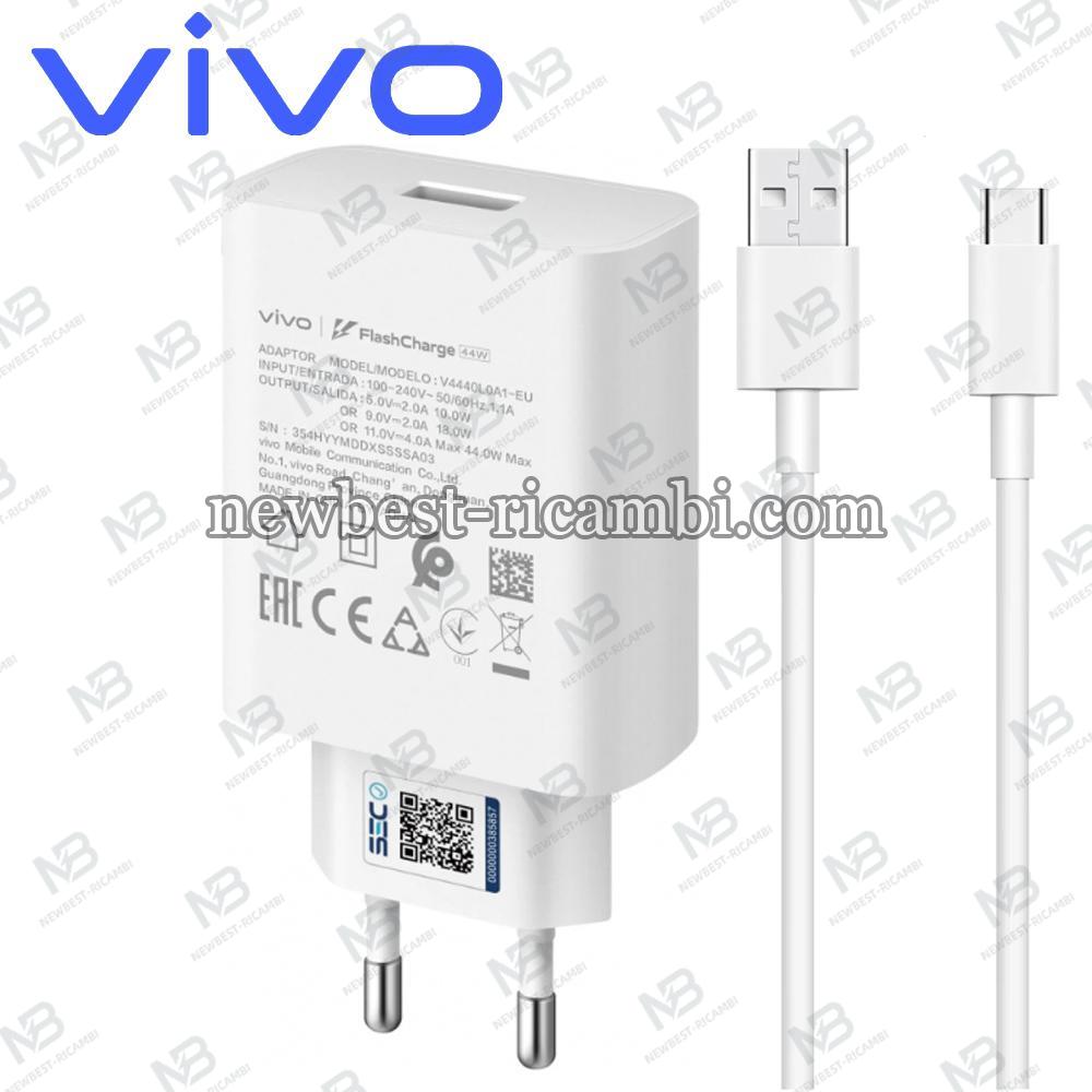 Wall Flash Charger Vivo 44W 1x USB With Type-C Cable White In Blister