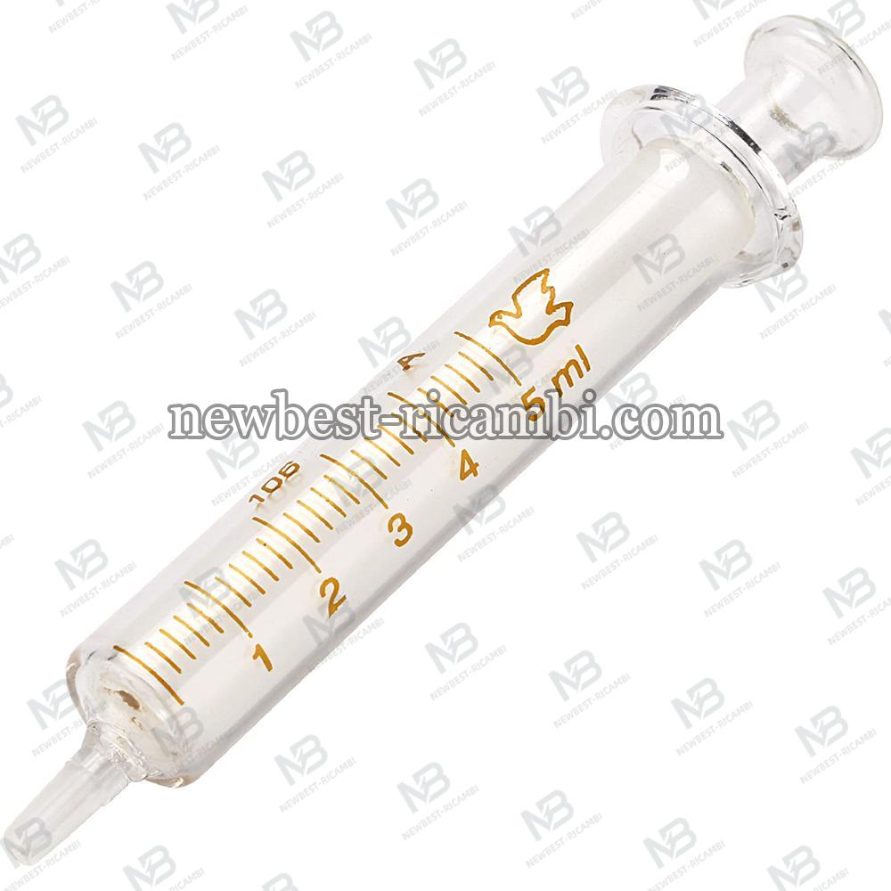 Gufastoe 5ml Glass Syringes with Caps for Laboratory