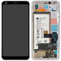 LG Q7 LMQ610EM touch+lcd+frame+battery mono sim silver