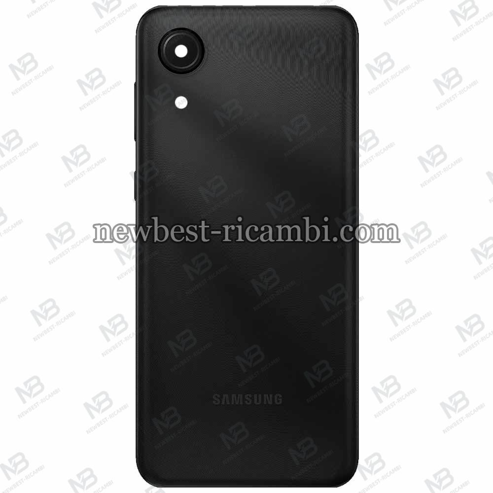 Samsung Galaxy A03 Core 2021 A032 Back Cover+Camera Glass+Side Button Black Original