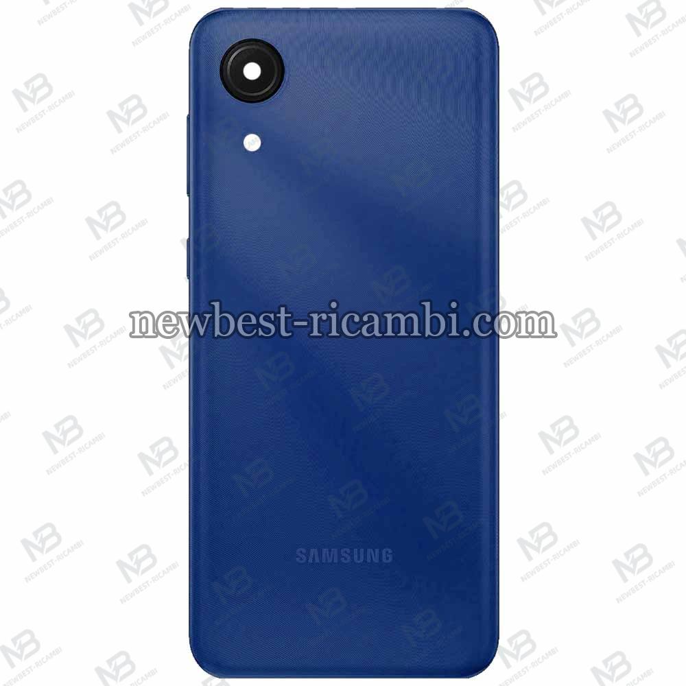 Samsung Galaxy A03 Core 2021 A032 Back Cover+Camera Glass+Side Button Blue