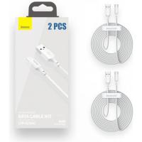 USB-A To USB-C 2-Pack Cable Baseus 40W 5A 1.5m White TZCATZJ-02 In Blister