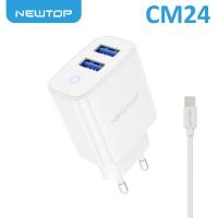 NEWTOP CM24 CARICATORE DA MURO SIMPLE 2 USB 2.1A CON CAVO LIGHTNING