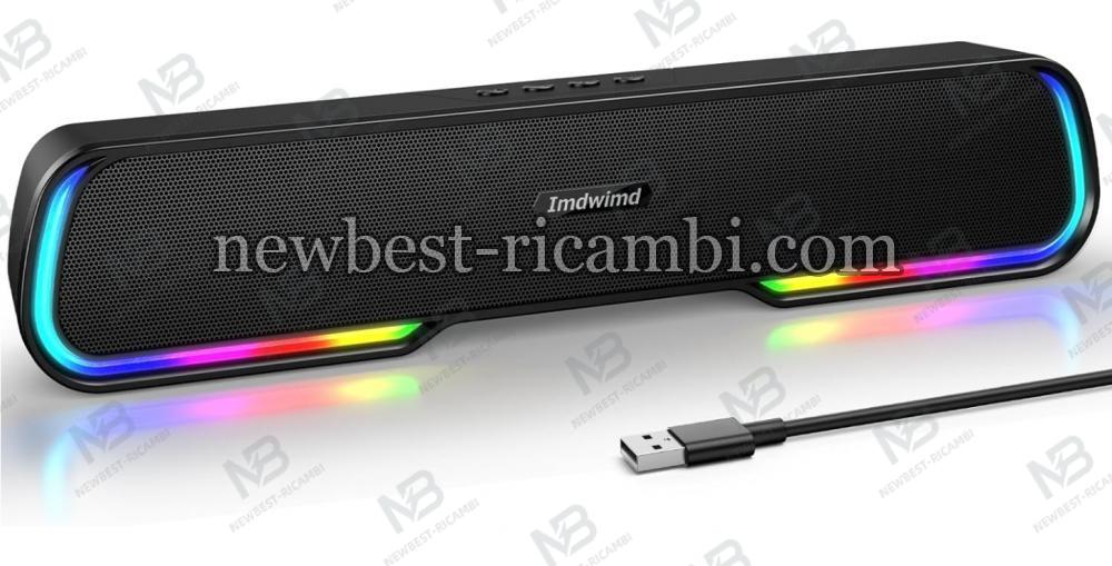 Imdwimd Rgb01 Dynamic RGB Speakers HiFi Stereo Gaming Soundbar In Blister