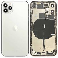 iPhone 11 Pro Back Cover + Frame + Side Key White Dissemble Grade A Original