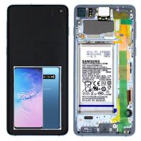 Samsung Galaxy S10 G973f Touch + Lcd + Frame + Battery Blue Service Pack