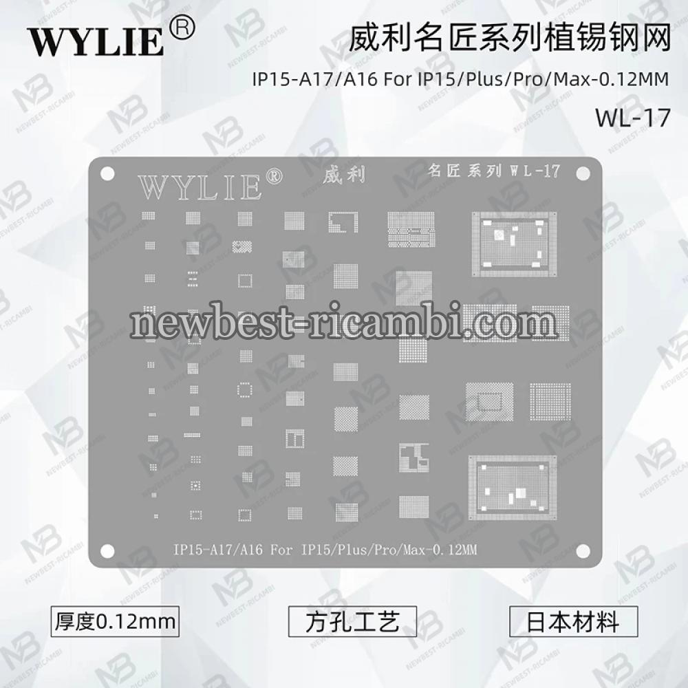 WYLIE Imported Square Hole Steel Net WL-17 for iPhone 15 / 15 Plus / 15 Pro / 15 Pro Max