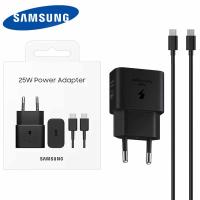 Wall Charger Samsung 25W 3A 1 X USB-C With USB-C Cable Black EP-T2510XBEGEU In Blister