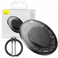 Baseus BS-W530 15W QI Fast Wireless Charger with USB-C / Type-C Cable Black In Blister