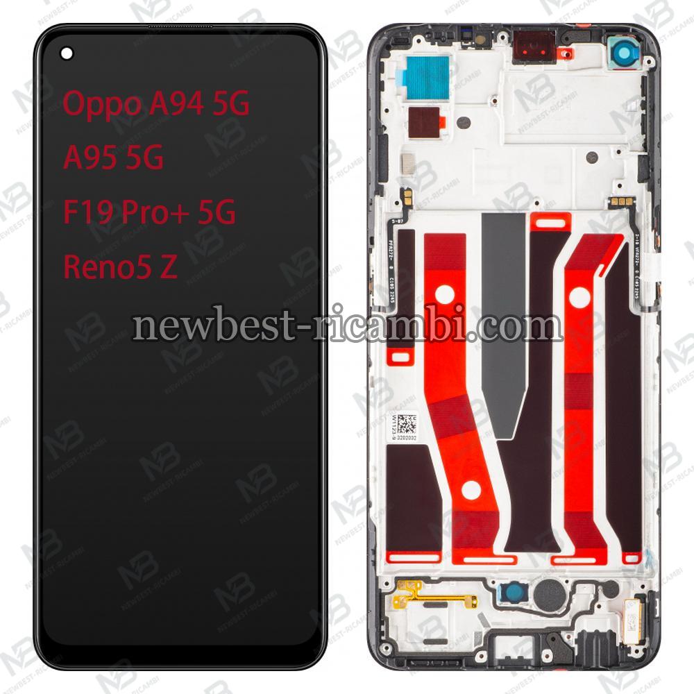 Oppo A94 5G / A95 5G / Reno5 Z / F19 Pro+ 5G Touch+Lcd+Frame Black Service Pack