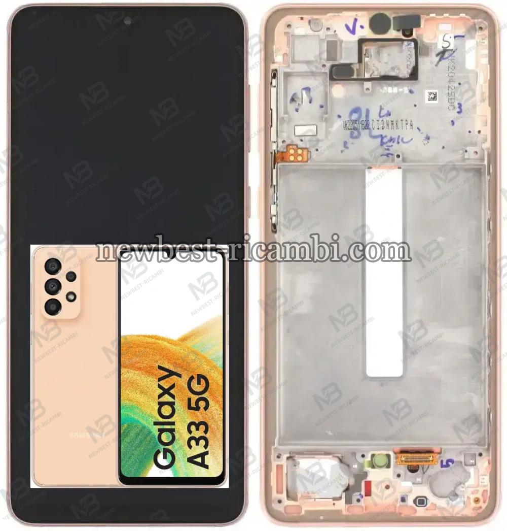 Samsung Galaxy A336 A33 5G Touch+Lcd+Frame Awesome Peach Gold OLED OEM