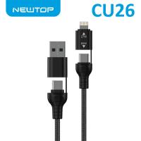 NEWTOP CU26 4 IN 1 MULTIPLO CAVO DI RICARICA USB 3.0 / TYPE-C A TYPE-C (60W) / LIGHTNING (27W)
