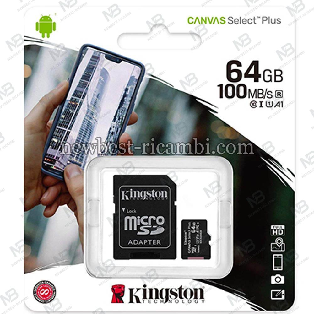 KINGSTON Canvas Select Plus microSD 64GB Class10 UHS-I Adapter sdcs2