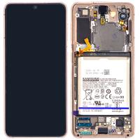 Samsung Galaxy S21 G991 Touch + Lcd + Frame + Battery Phantom Violet Service Pack