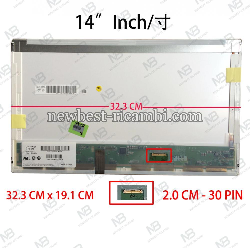 Computer Led 14" LP140WD1(TP)(D1) 30 Pin Lcd Display