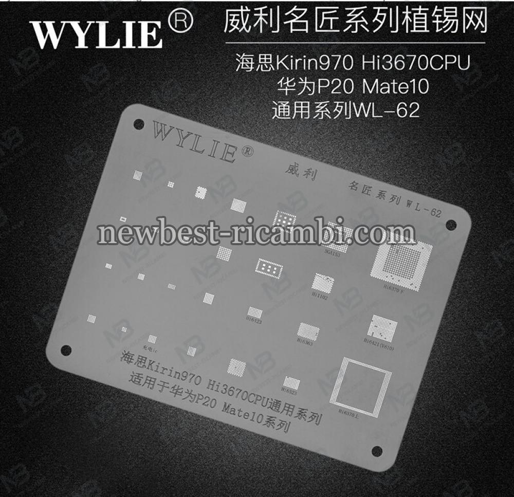 Wylie WL-62 BGA Stencil Reballing For Huawei P20 Mate 10 Kirin 970 CPU RAM Power IC Chip Hi3670 Hi6363 Hi6423 Hi6523 Hi6