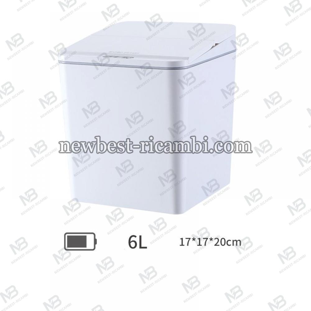 Automatic Trash Can With Intelligent Sensor 6L PD-6005 -White/2 x AAA Battery