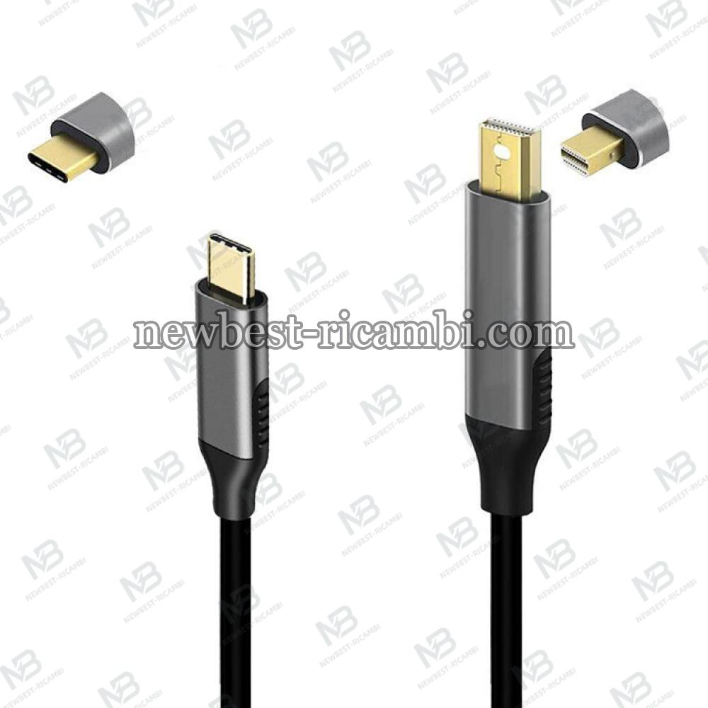 4K 60Hz USB-C 3.1 To Mini Display Port 1.8m Cable