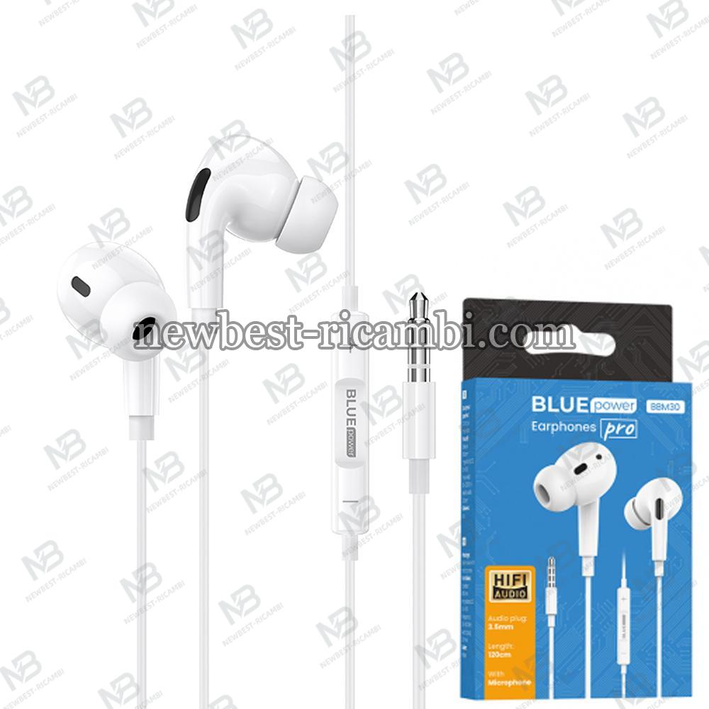 In-ear Headphones BLUE Power BBM30 Pro  3.5 mm  1.2m With Microphone  White In Blister
