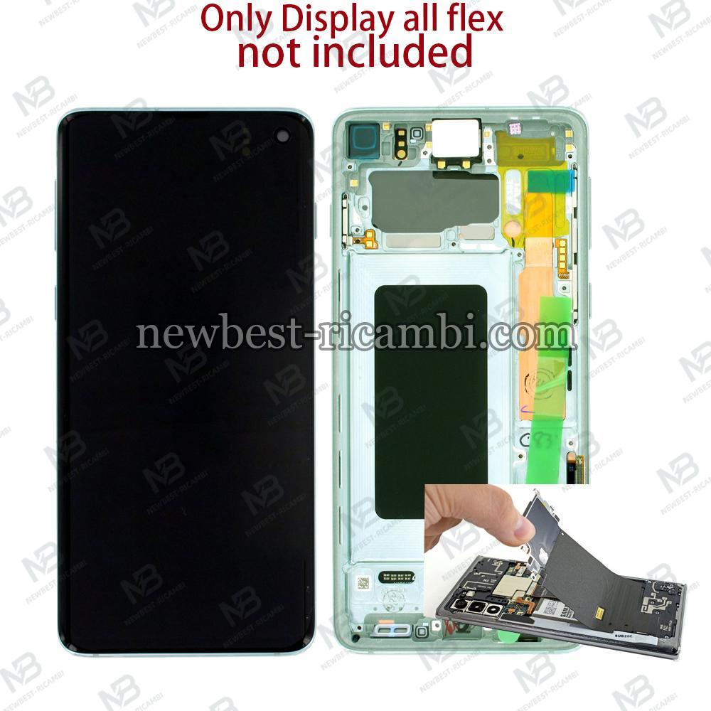 Samsung Galaxy S10 G973 Touch+Lcd+Frame Green Disassembled Grade A